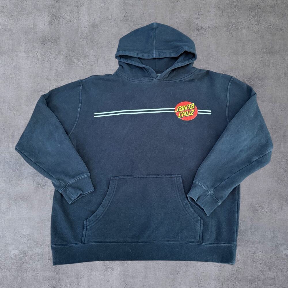 Santa Cruz Skateboards Youth XL Boys Mens S Faded Black Classic Dot Hoodie Y2K